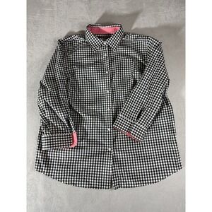Lauren Ralph Lauren Womens Plus 1X Checkered Button Up Shirt 3/4 Sleeve Blouse